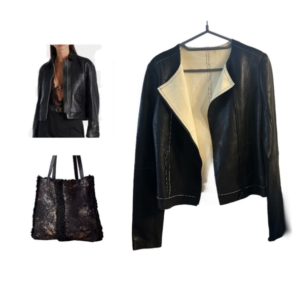 Elegant Lambskin Moto Jacket - Picture 1 of 7